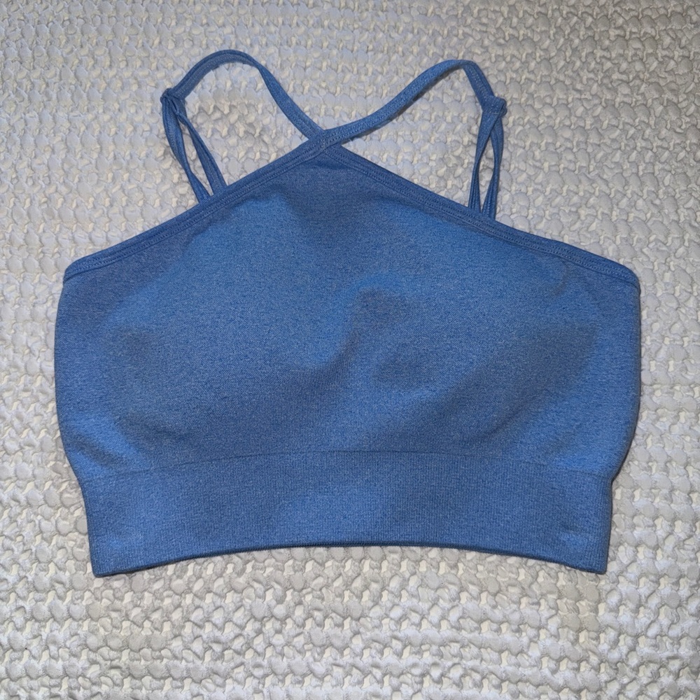 Blue sports bra